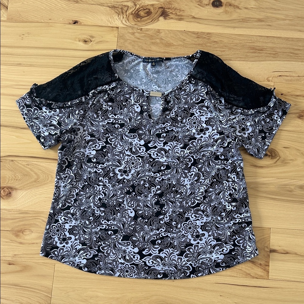 Adrienne Vittadini businesses casual pattern shirt Size XL